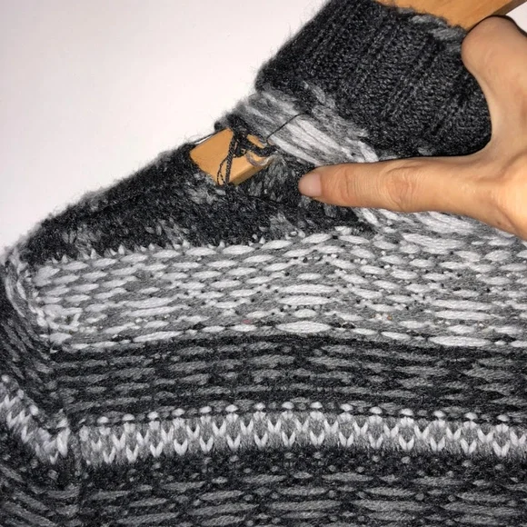 Caslon M Cardigan Knit Black White Grey Ornament